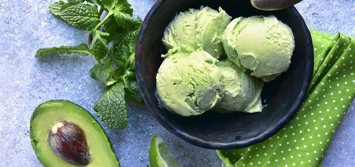 Raw Avocado-Based Lime Ice Cream