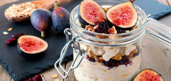 Maple, Fig, And Tahini Overnight Oats