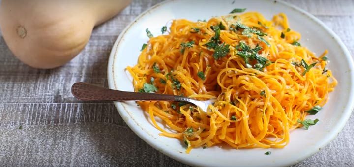 Vegan Spiralized Butternut Squash Noodles