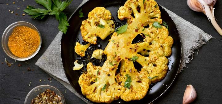 Grilled Cauliflower Steaks With A Fresh Herb Sauce