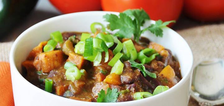 Roasted Sweet Potato Vegan Chili