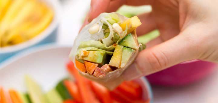 Rice Paper Spring Rolls With Mango & Avocado