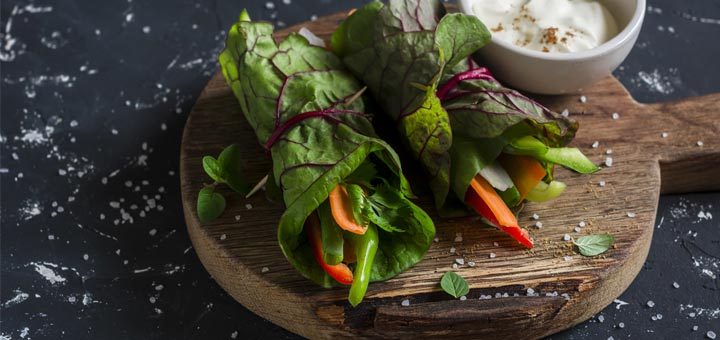 Collard Wraps With Mixed Vegetables
