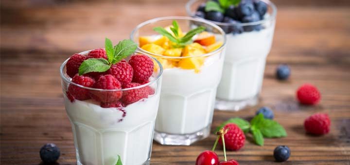 Raw Yogurt For A Light Breakfast Or Snack