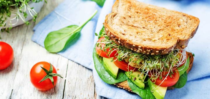 Fresh Vegetable Sandwich With An Avocado Dressing