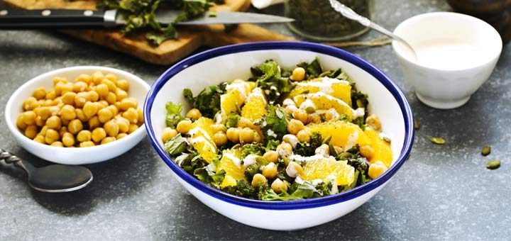 Lemony Kale Salad With Chickpeas