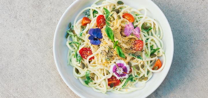 Zucchini Pasta With Basil Hemp Seed Sauce