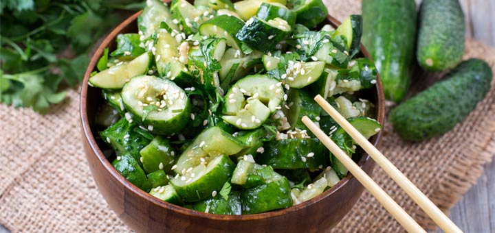 Spicy Asian Sesame Cucumber Salad