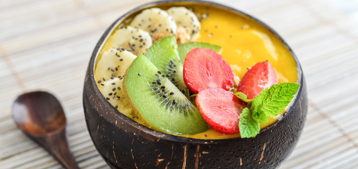 Tropical Mango Banana Smoothie Bowl