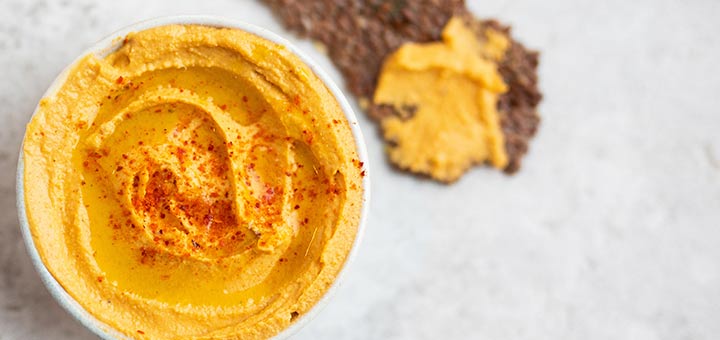 Raw Red Bell Pepper Hummus