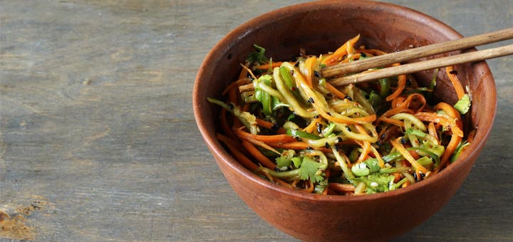 Cucumber Noodle Salad With Thai Basil Dressing