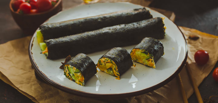 Raw Vegan Shiitake Mushroom Sushi