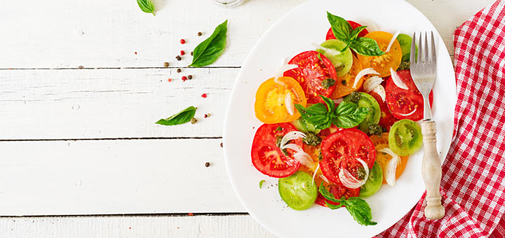 Multi-Colored Sliced Tomato Salad